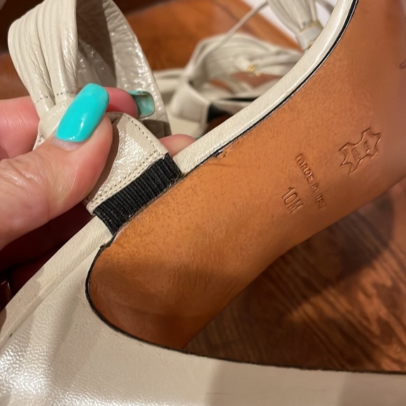 Women’s leather strap sling back heel sandals GAROLINI MADE IN ITALY neutral 10M - Picture 9 of 13